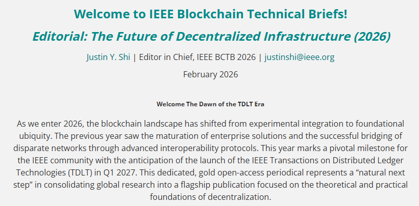 IEEE BCTC 发布 IEEE Blockchain Technical Briefs 系列技术简报